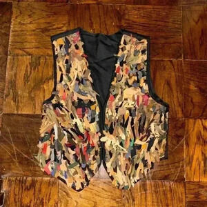 Vintage AJ HOBO Womens Western Hippie Leather Fringe Vest